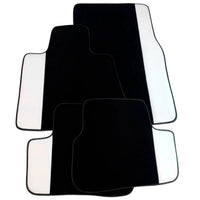 Black Floor Mats for Rolls Royce Ghost Series II (2021–2024) with White Leather