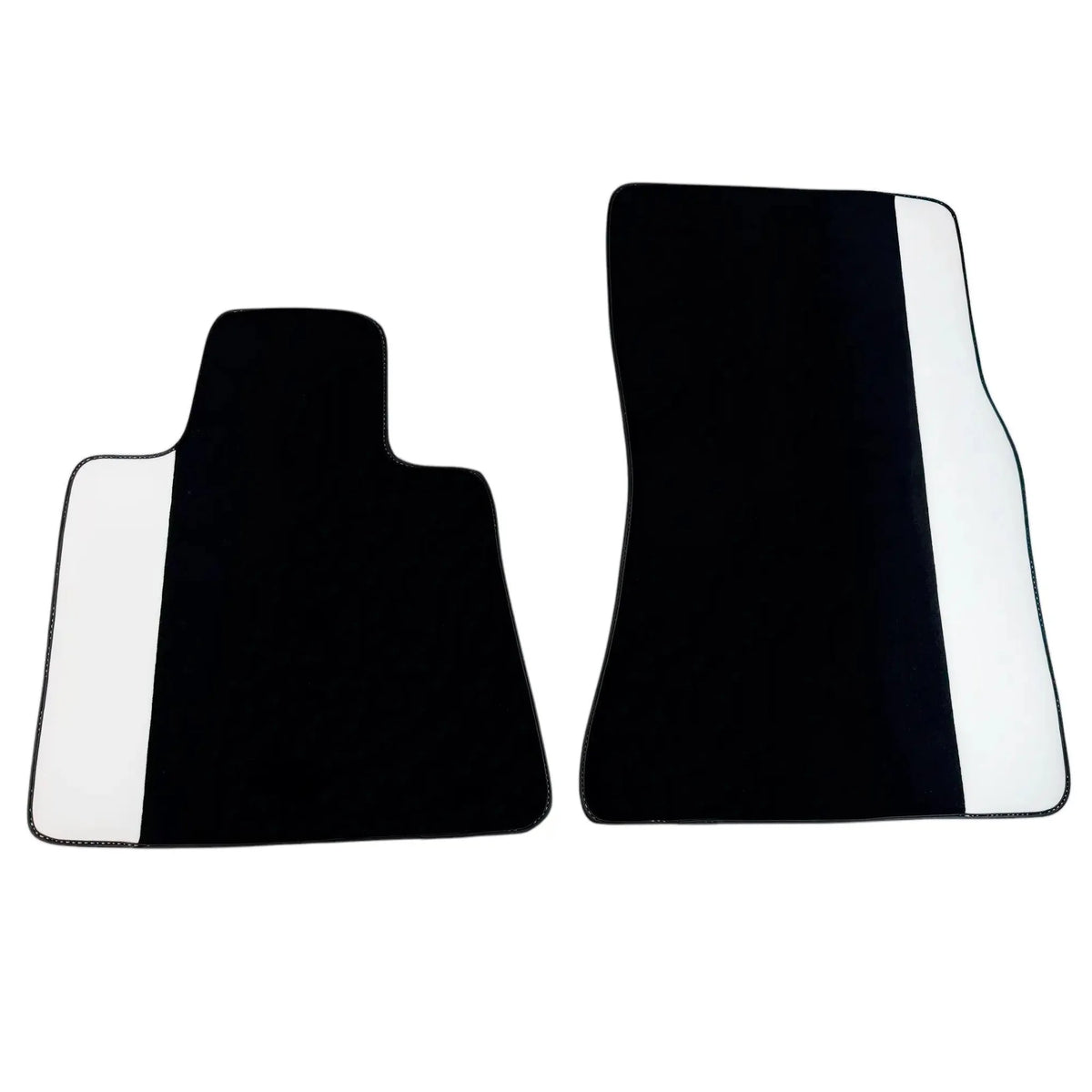 Black Floor Mats for Rolls Royce Phantom VIII (2017-2024) with White Leather