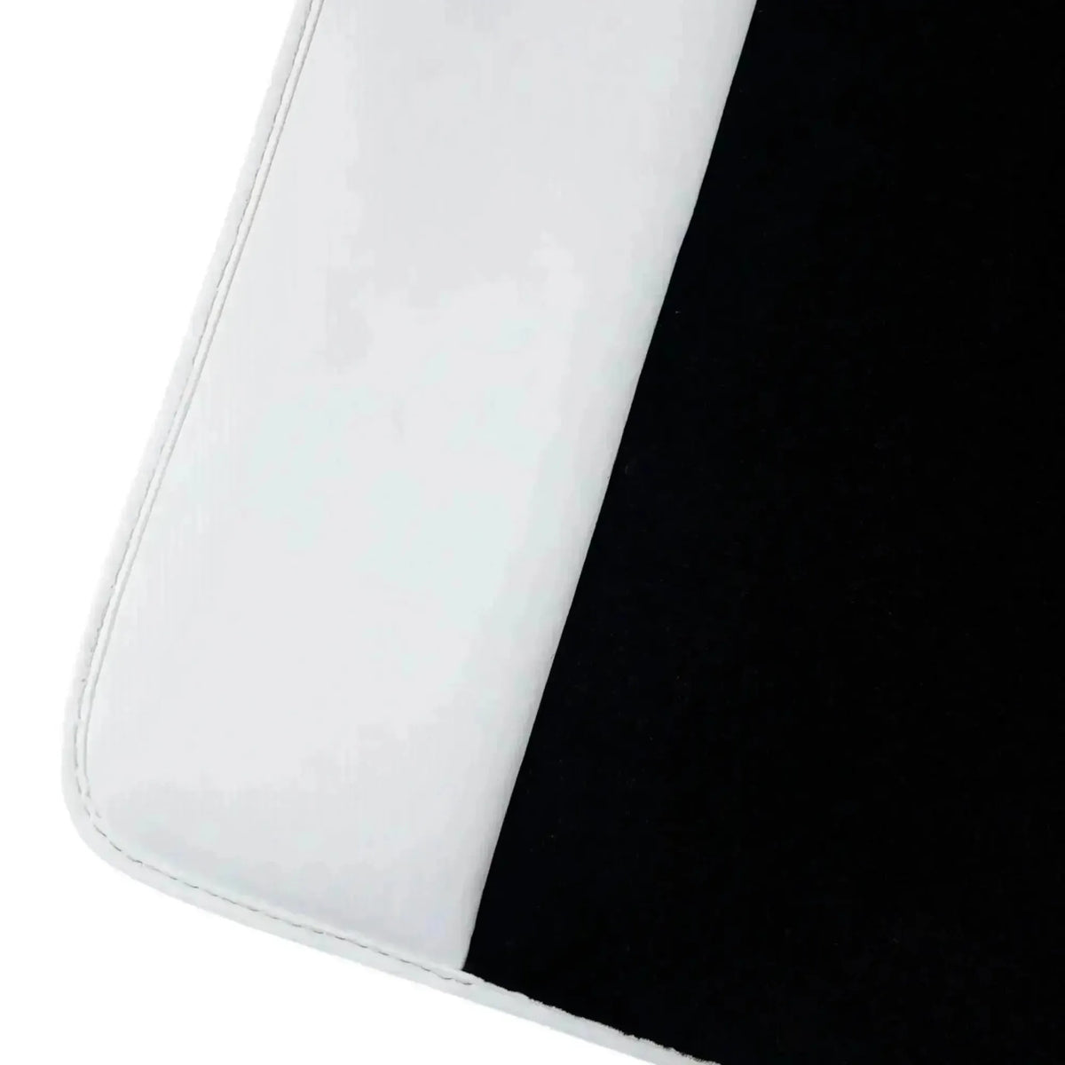 Black Floor Mats for Rolls Royce Phantom VIII 2017-2024 with White Leather | White Trim