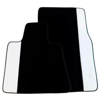 Black Floor Mats for Rolls Royce Shadow (1965-1977) with White Leather