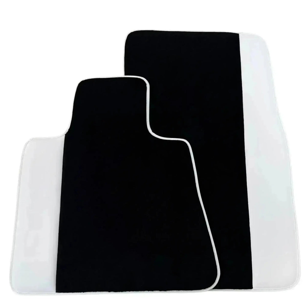 Black Floor Mats for Rolls Royce Spectre 2023-2024 with White Leather | White Trim
