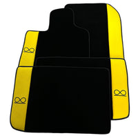 Black Floor Mats For Rolls Royce Spectre (2023-2024) Yellow Leather - AutoWin