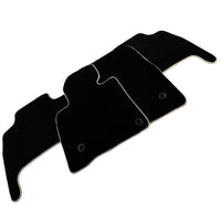 Black Floor Mats For Toyota Land Cruiser 150 (2009-2022) | Beige Trim - AutoWin