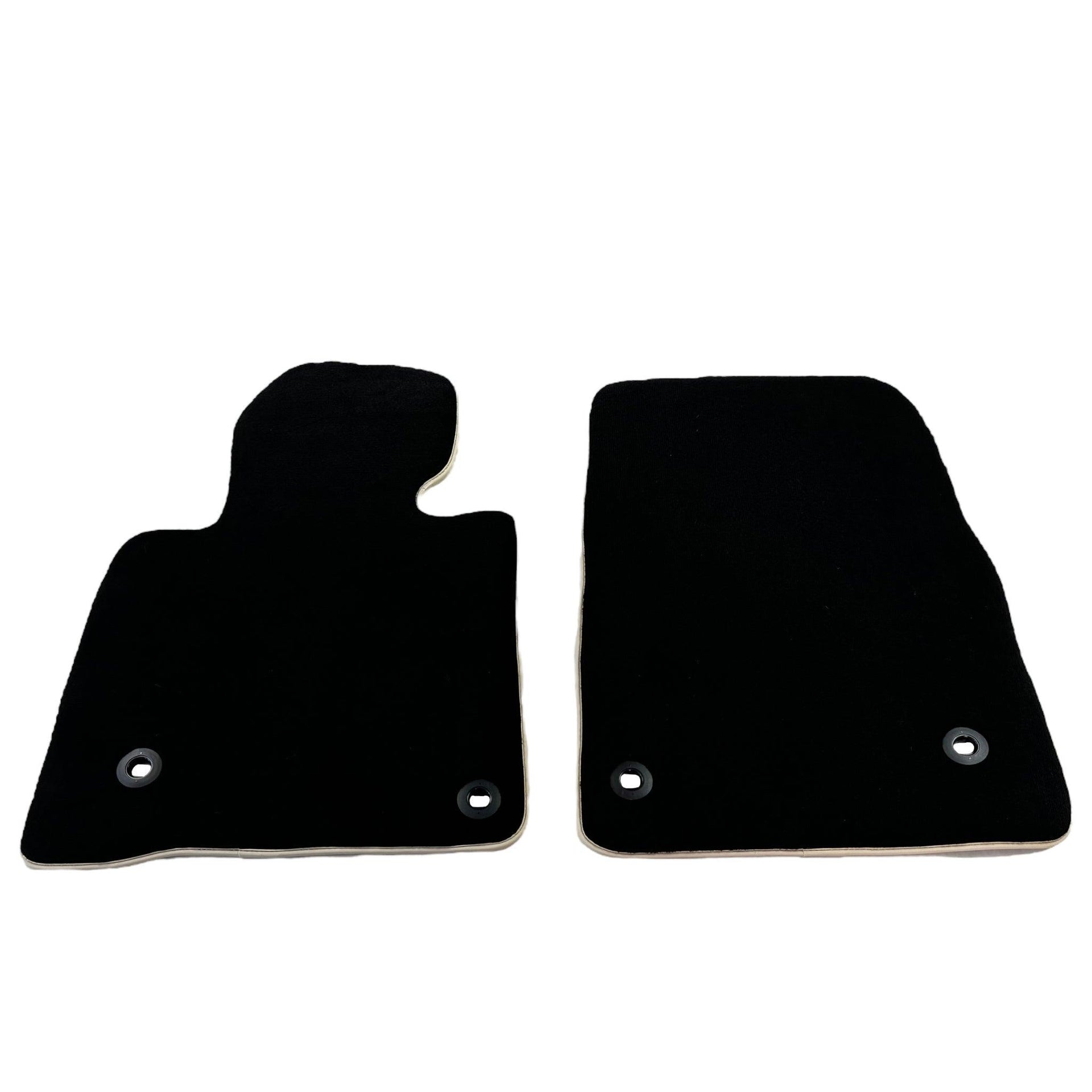 Black Floor Mats For Toyota Land Cruiser 200 (2008-2012) | Beige Trim - AutoWin