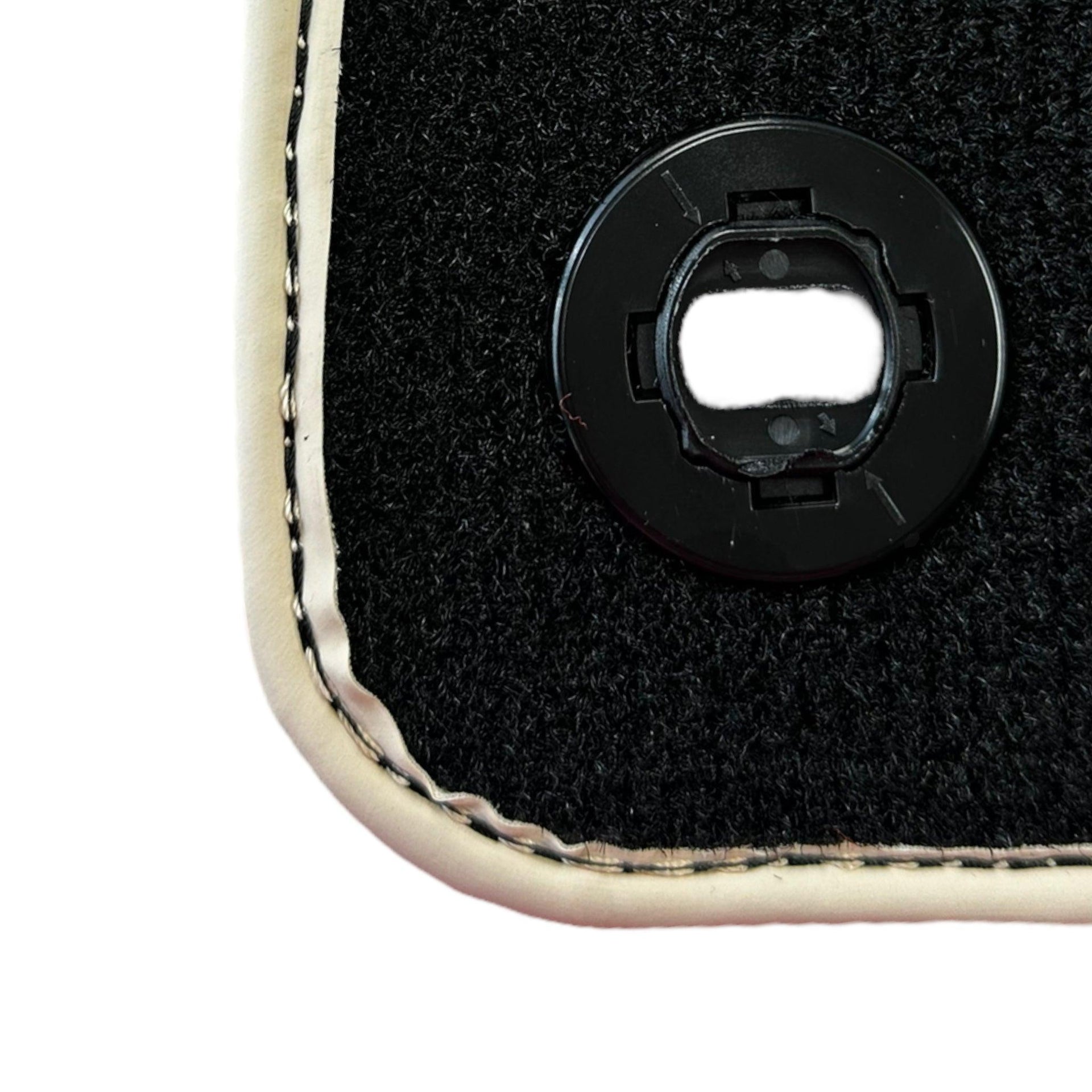 Black Floor Mats For Toyota Land Cruiser 200 (2008-2012) | Beige Trim - AutoWin