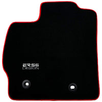 Black Floor Mats for Toyota Prius (2009-2012) ER56 Design with Red Trim - AutoWin