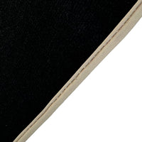 Black Floor Mats With Beige Trim For Audi A6 C8 Sedan (2018-2023) ER56 Design - AutoWin