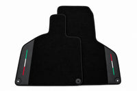 Black Floor Mats with Leather for Lamborghini Huracan (2014-2023) - Italian Edition Black trim