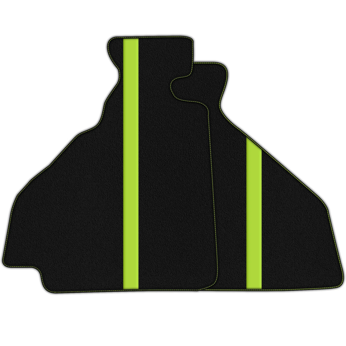 Black Floor Mats with Leather Line for Ferrari 348 TS (1989-1995) - Various Colors