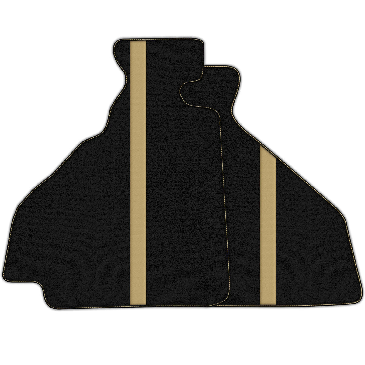 Black Floor Mats with Leather Line for Ferrari 348 TS (1989-1995) - Various Colors