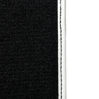Black Floor Mats for Mini Cooper F56 (2013-2022) with Leather | White Trim - AutoWin
