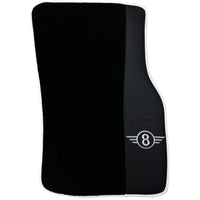 Black Floor Mats for Mini Cooper F56 (2013-2022) with Leather | White Trim - AutoWin