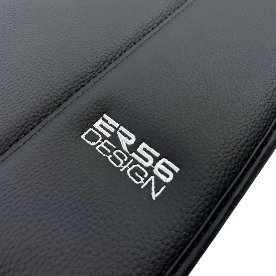 Black Leather Floor Mats For Ferrari 458 Spider (2012-2015) ER56 Design - AutoWin