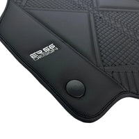 Black Leather Floor Mats For Ferrari 458 Spider (2012-2015) ER56 Design - AutoWin