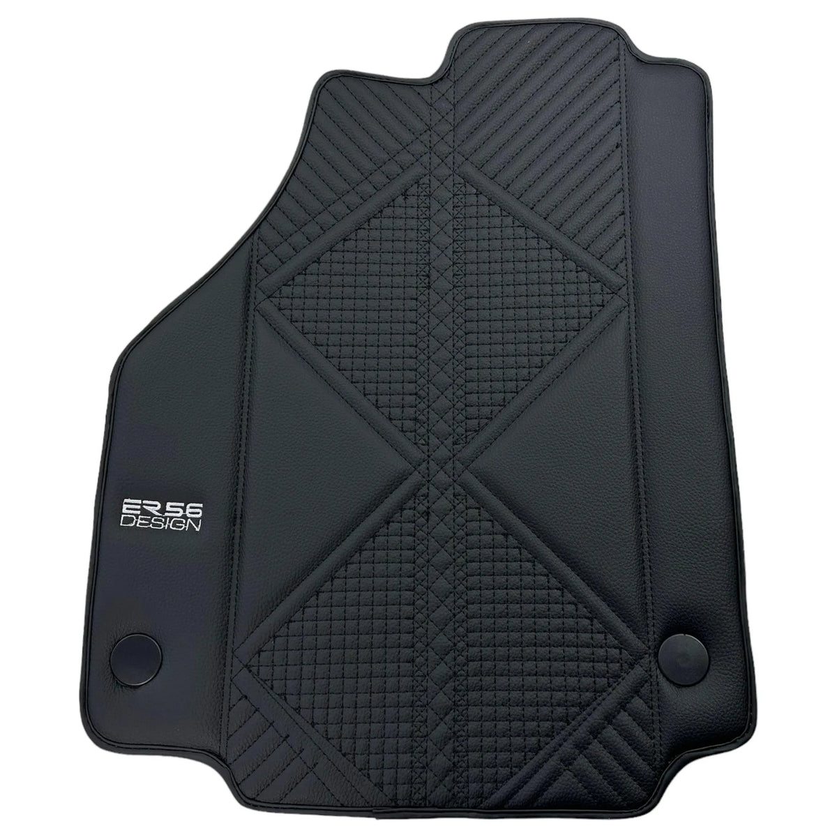 Black Leather Floor Mats For Ferrari 458 Spider (2012-2015) ER56 Design - AutoWin