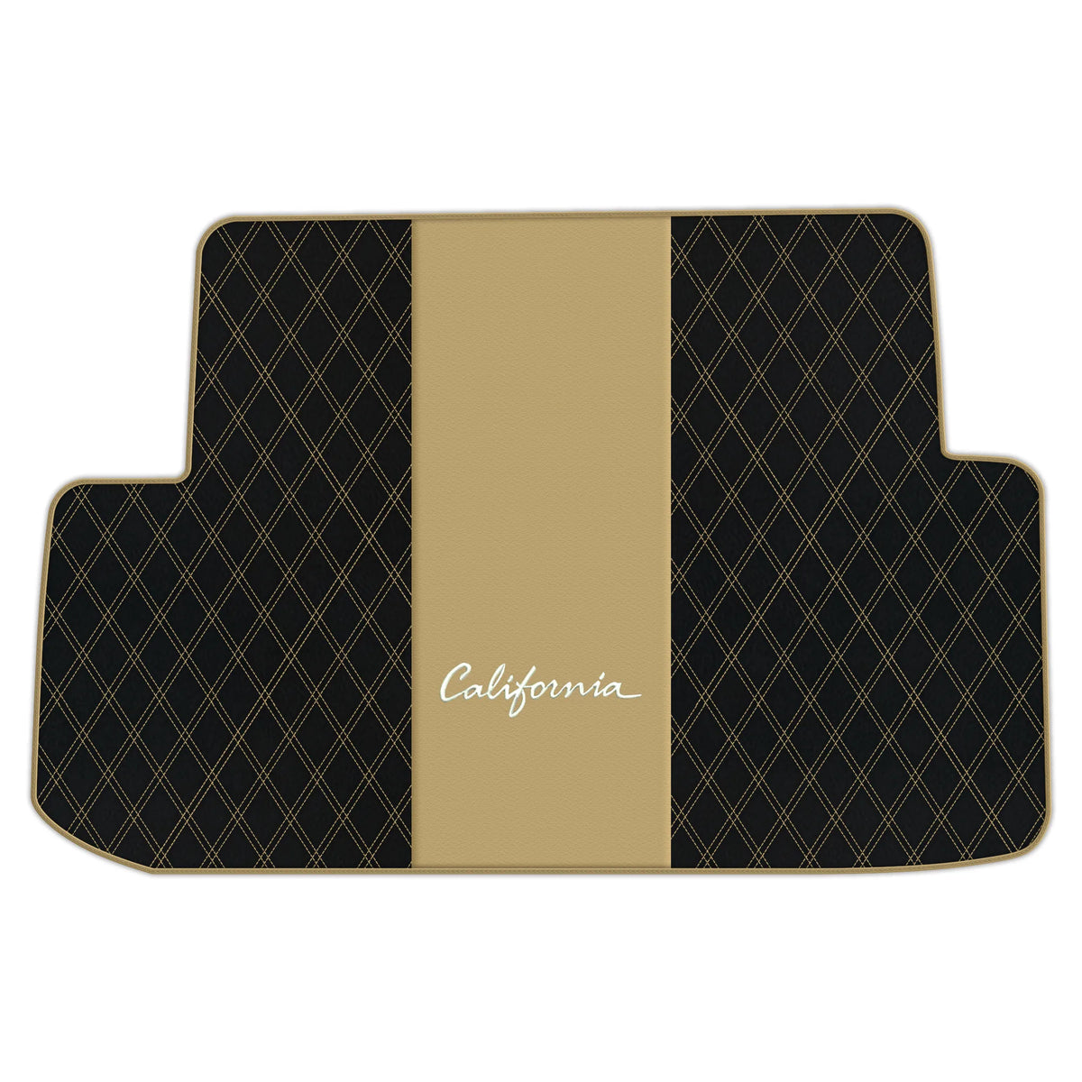Black Leather Floor Mats for Ferrari California (2008-2014) with Double Diamond Pattern | Full Set Option