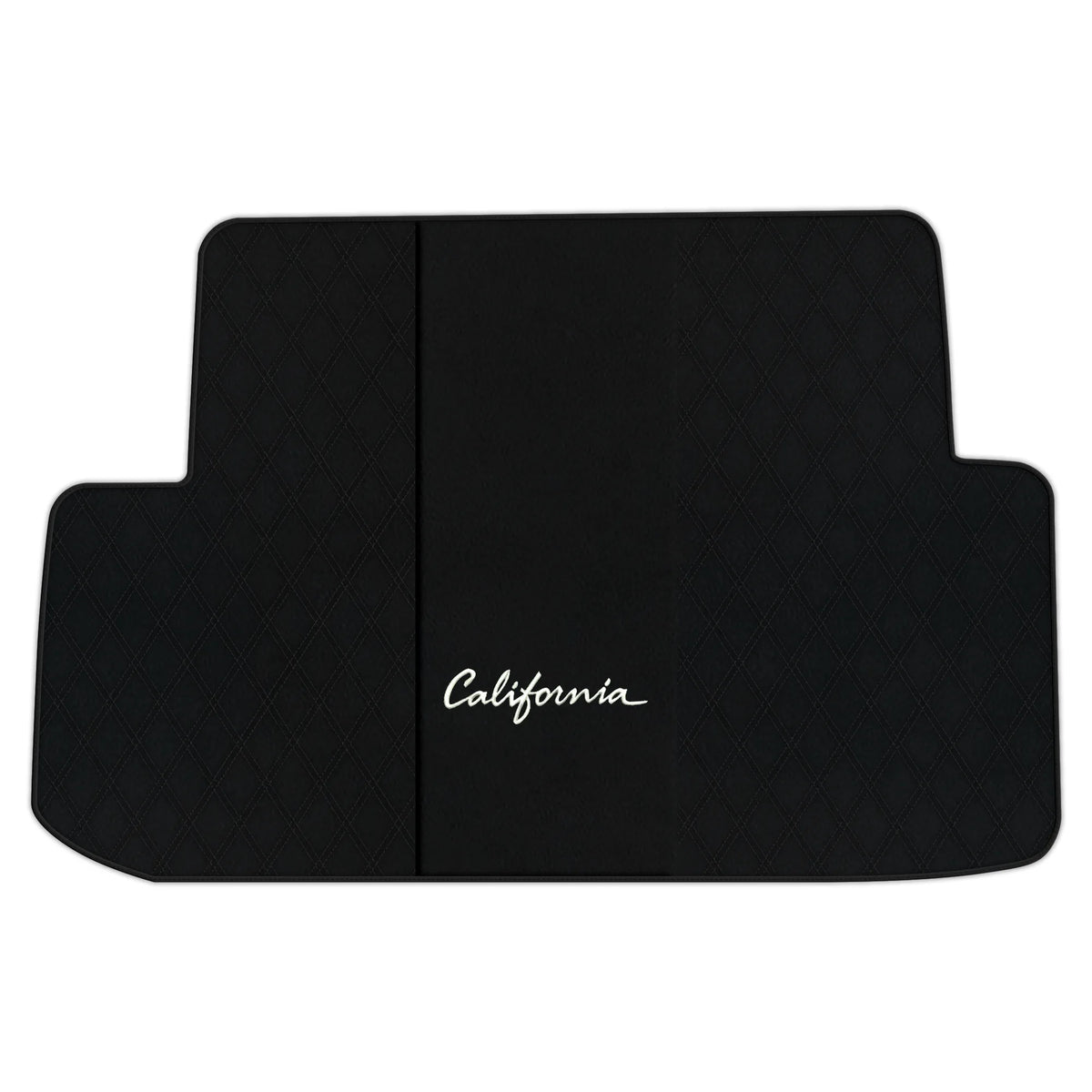 Black Leather Floor Mats for Ferrari California (2008-2014) with Double Diamond Pattern | Full Set Option