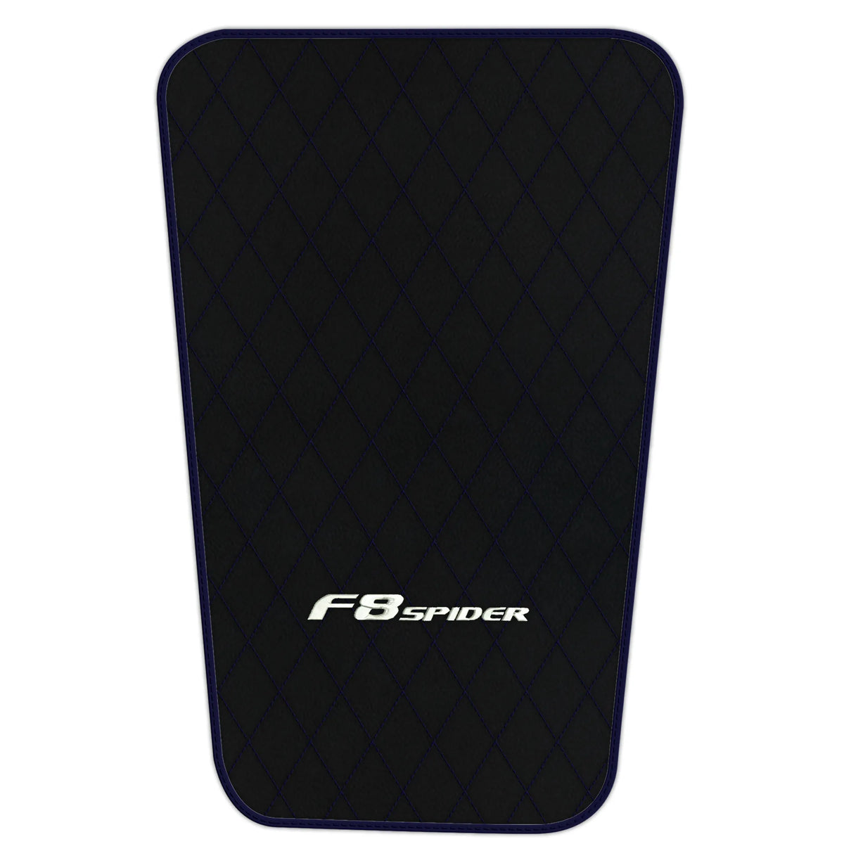 Black Leather Floor Mats for Ferrari F8 Spider (2019-2023) with Single Diamond Pattern | Full Set Option