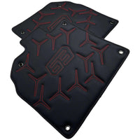 Black Leather Floor Mats for Lamborghini Aventador SVJ 63 Edition - AutoWin