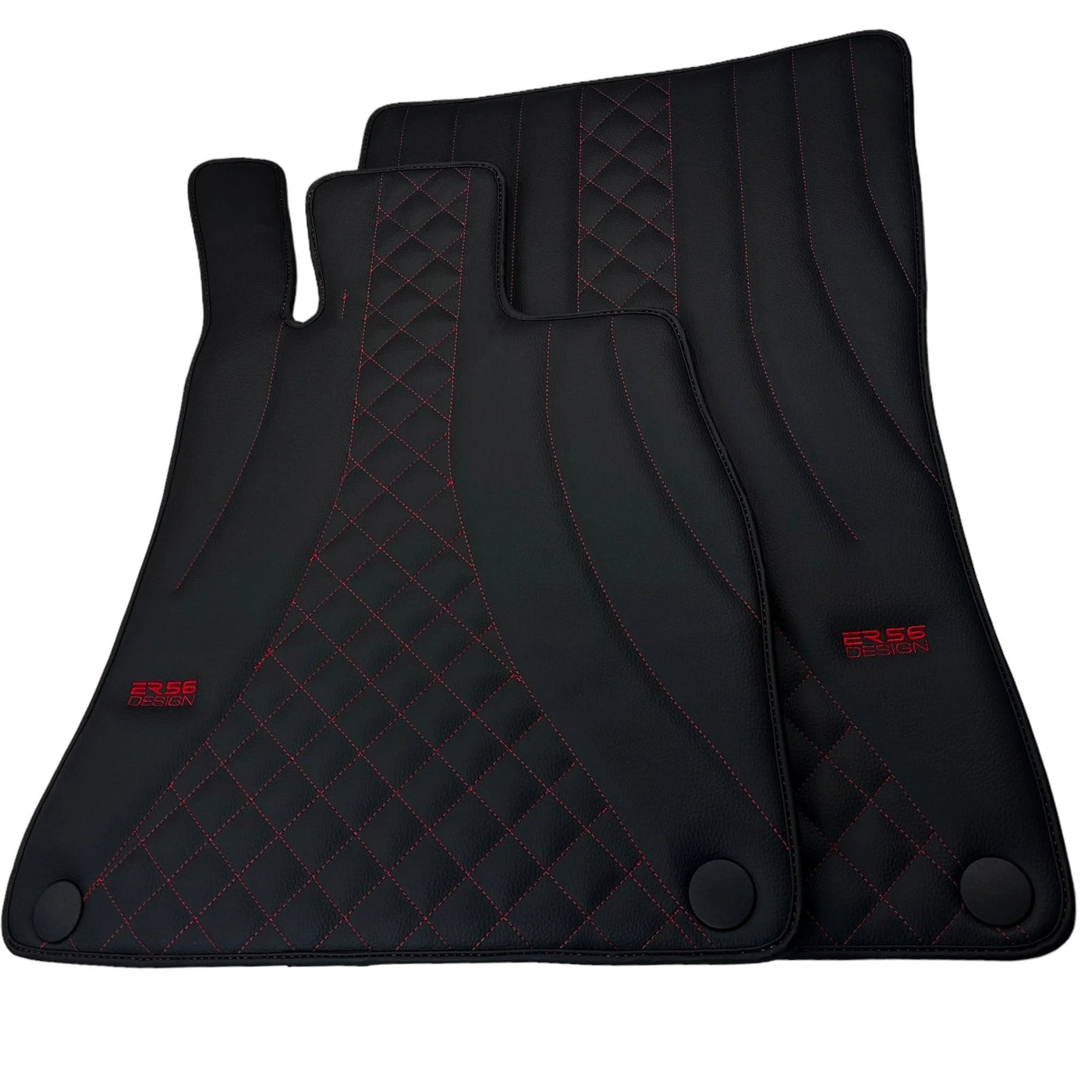 Black Leather Floor Mats For Mercedes Benz GLS-Class X167 Maybach (2020-2023) | ER56 Design