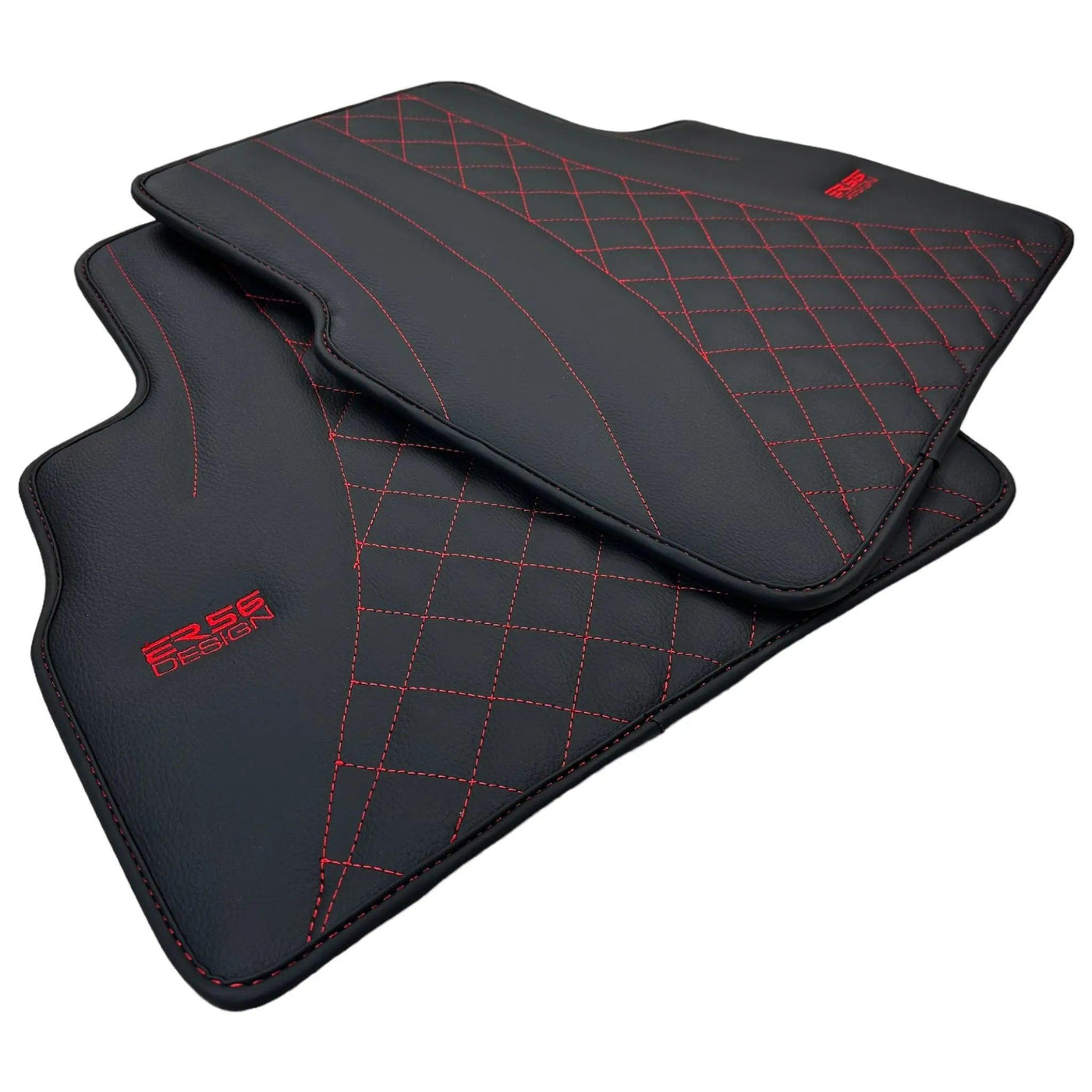 Black Leather Floor Mats for Mercedes-Benz G Class W461 (1979-2008) ER56 Design - AutoWin