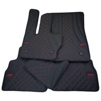 Black Leather Floor Mats for Mercedes-Benz G Class W463 2019-2022 ER56 Design - AutoWin