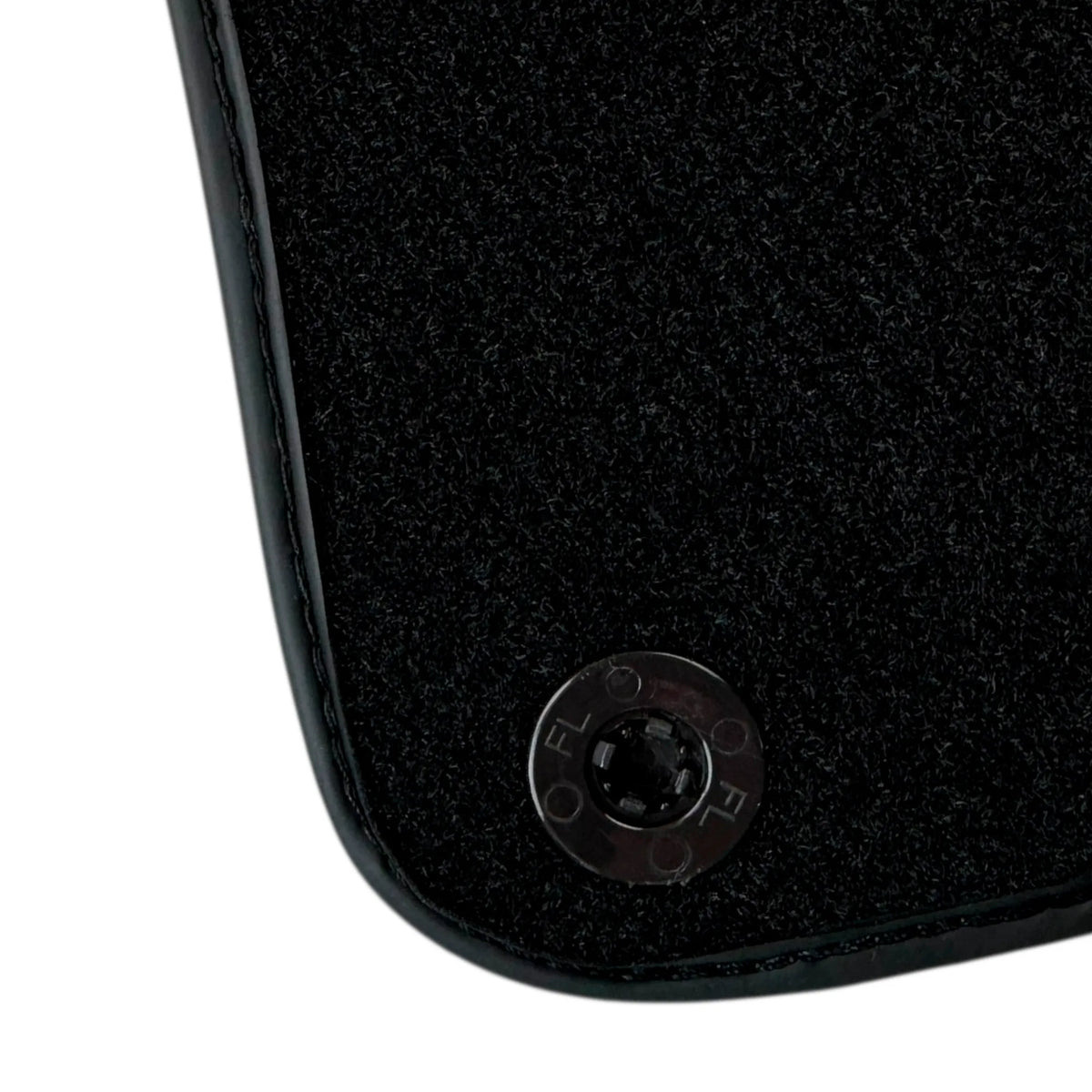 Black Leather Floor Mats with Symmetrical Hex Pattern for Ferrari Roma (2021-2027) with Italian Flag