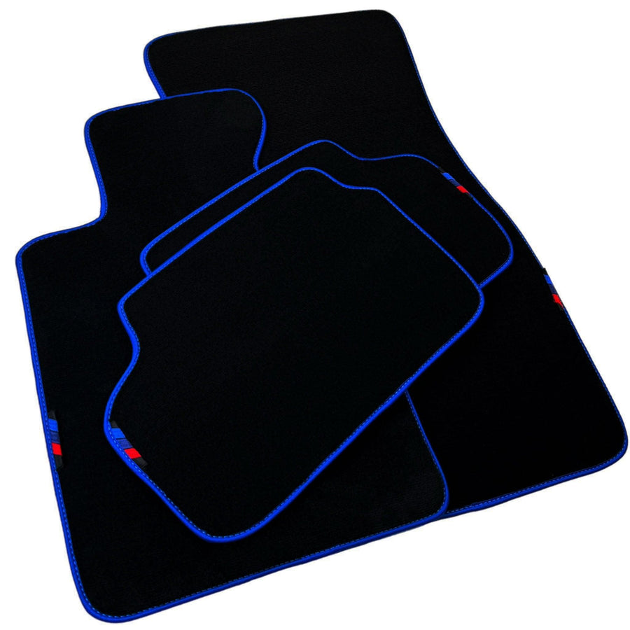 Black Mats For BMW Gran Tourer F46 (2015-2022) 7 Seats | Blue Trim - AutoWin