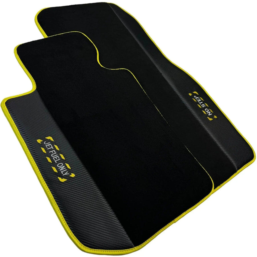 Black Mats For BMW Gran Tourer F46 (2015-2022) 7 Seats | Fighter Jet Edition | Yellow Trim - AutoWin