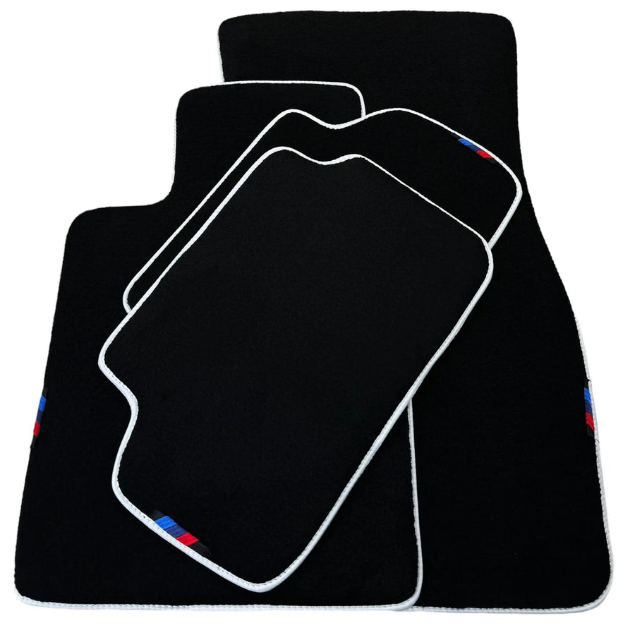 Black Mats For BMW Gran Tourer F46 (2015-2022) 5 Seats | White Trim - AutoWin
