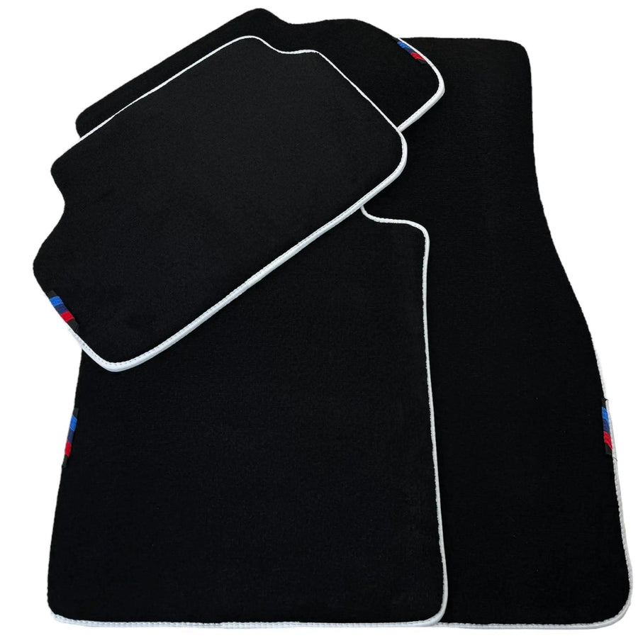 Black Mats For BMW Gran Tourer F46 (2015-2022) 5 Seats | White Trim - AutoWin