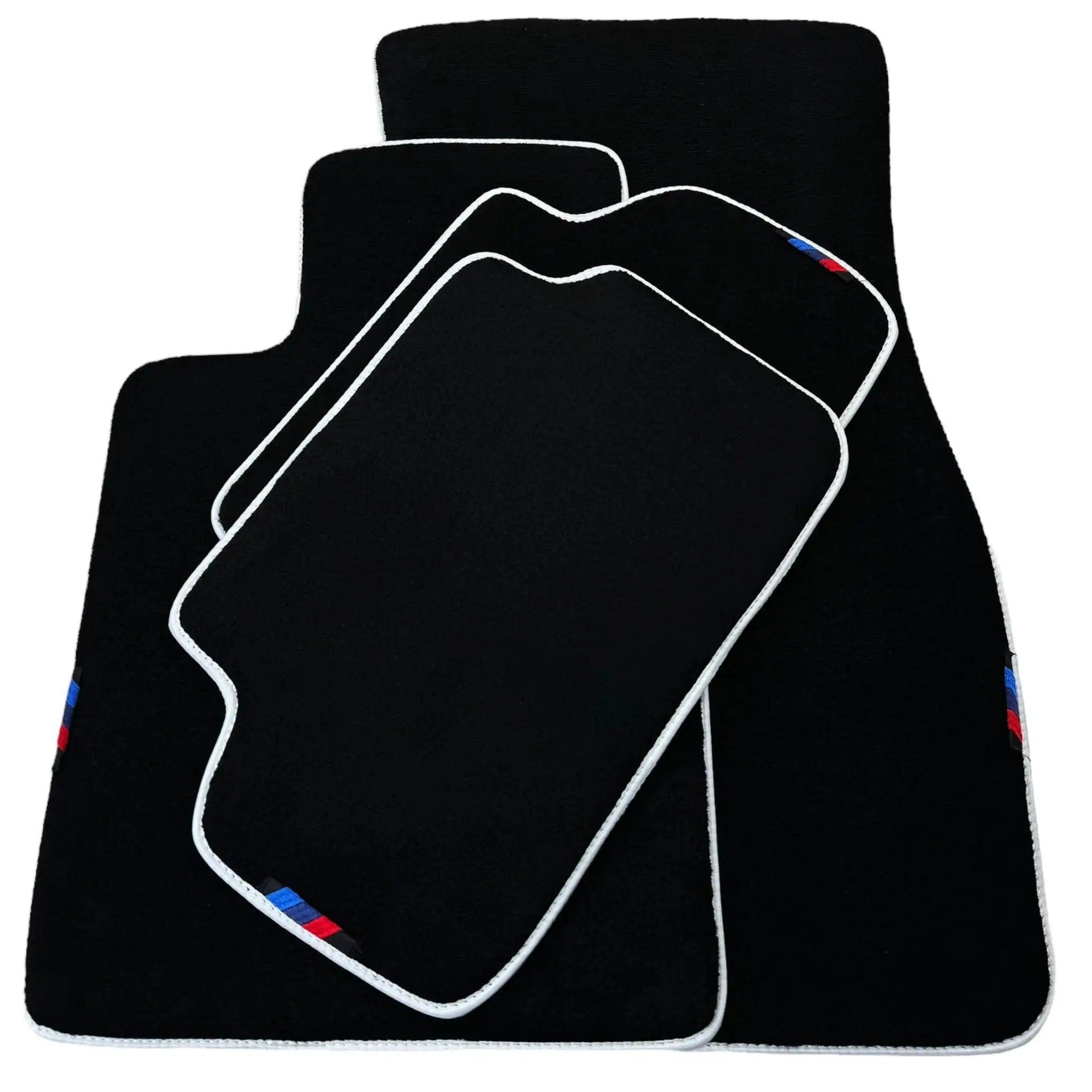 Black Mats For BMW M6 E64 Convertible | White Trim - AutoWin