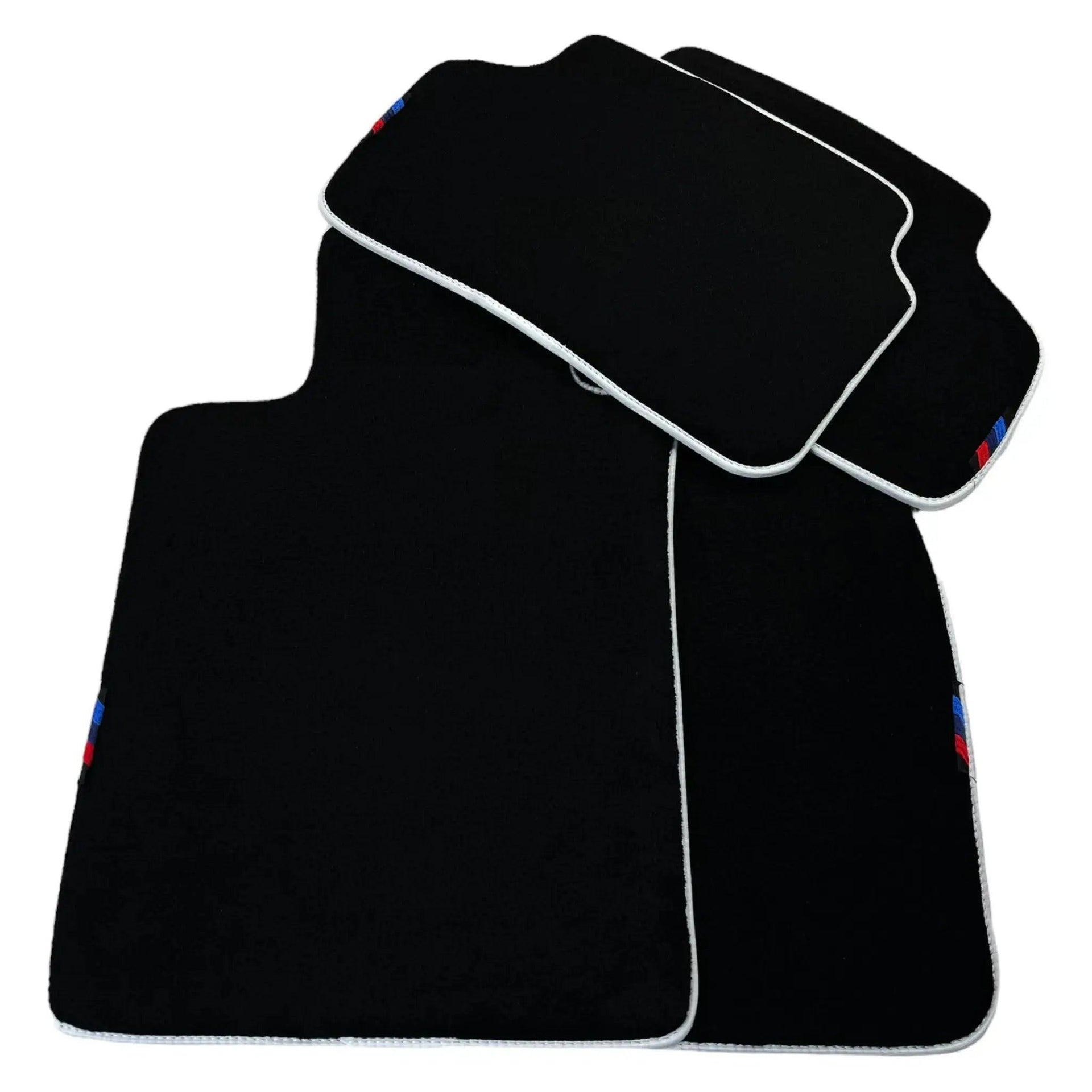 Black Mats For BMW M6 E64 Convertible | White Trim - AutoWin