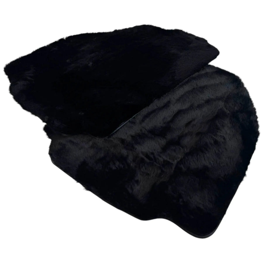 Black Sheepskin Floor Mats for Ferrari 488 GTB (2016-2022)