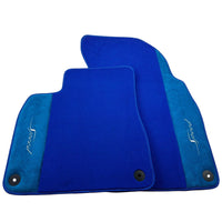 Blue Floor Mats For Bentley Flying Spur (2005-2013) with Alcantara Leather - AutoWin