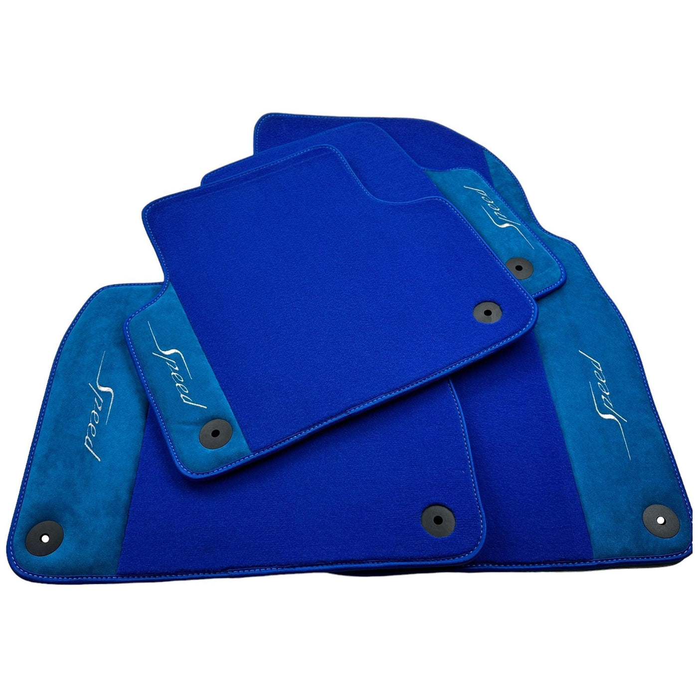 Blue Floor Mats For Bentley Flying Spur (2005-2013) with Alcantara Leather - AutoWin