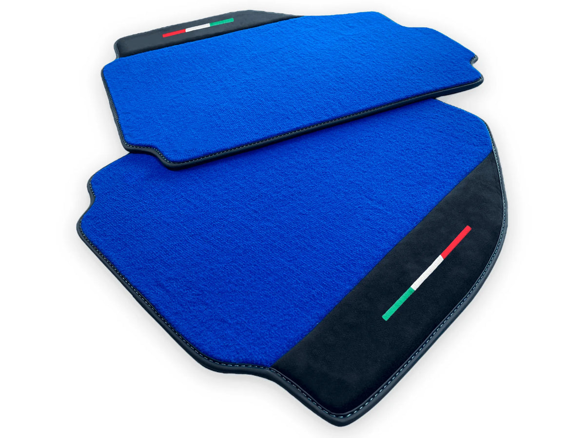 Blue Floor Mats For Ferrari 458 Speciale 2012-2015 Alcantara Leather