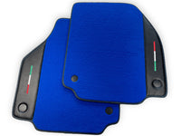 Blue Floor Mats For Ferrari 488 Gtb 2016-2022 Carpets With Carbon Fiber Leather - AutoWin