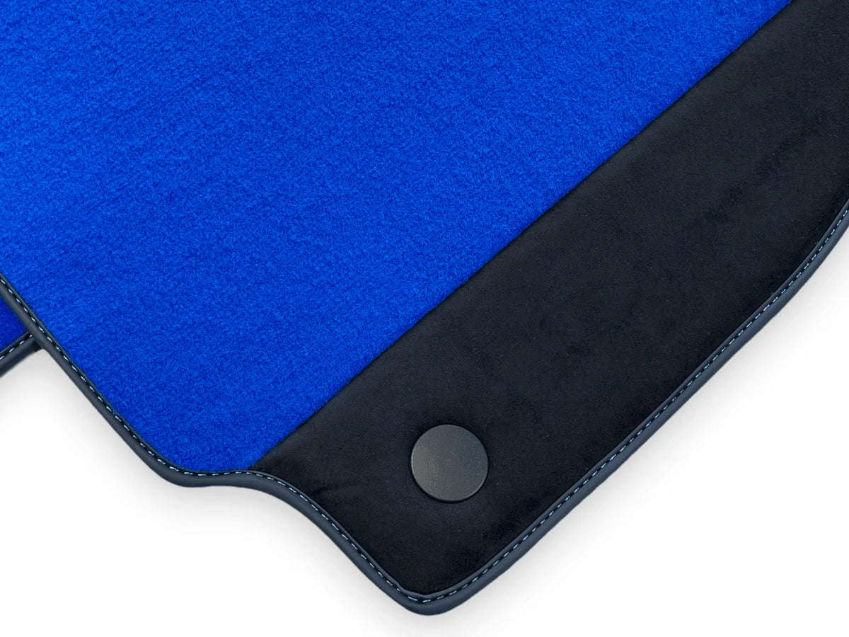 Blue Floor Mats For Ferrari 488 Spider 2015-2022 With Alcantara Leather - AutoWin