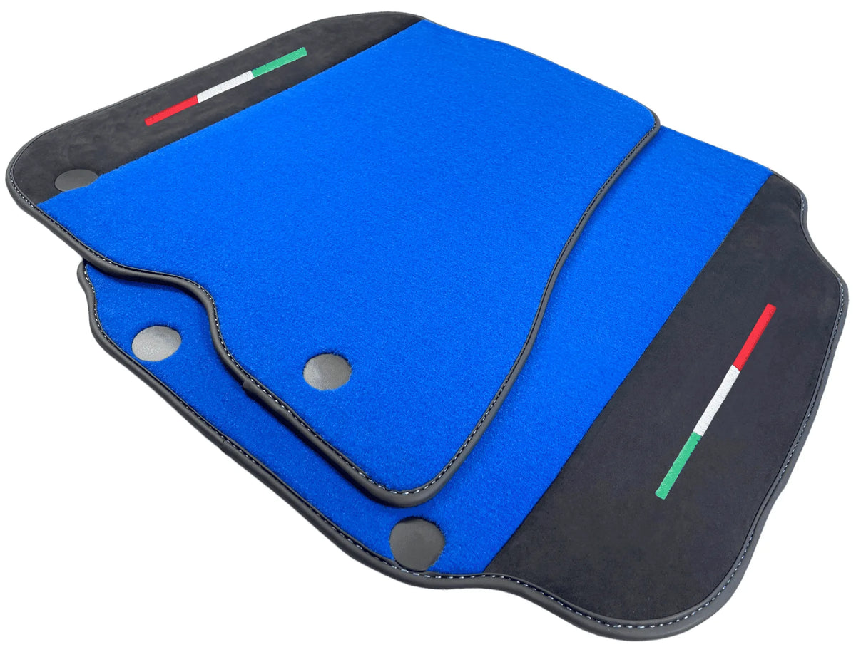 Blue Floor Mats For Ferrari 812 GTS (2019-2023) With Alcantara Leather