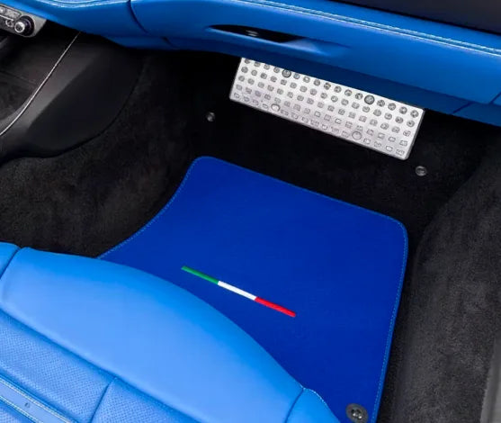 Blue Floor Mats For Ferrari Roma (2021-2027) Italian Edition