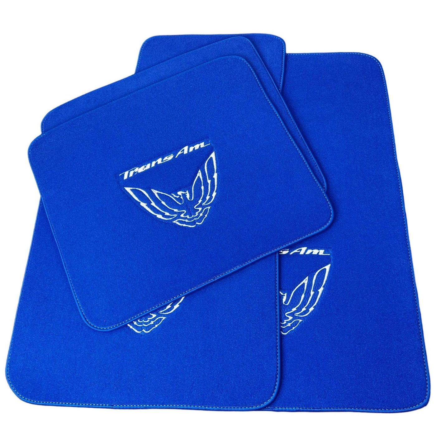 Blue Floor Mats for Pontiac FireBird (1970-1981) with Trans Am Logo - AutoWin