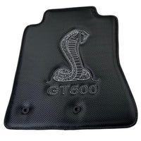 Carbon Fiber Floor Mats for Ford Mustang GT500 Shelby (2015-2021) with Cobra Sewing - AutoWin