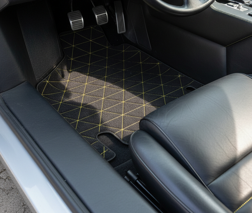 Customizable Leather Floor Mats with Triangle Pattern for Lamborghini Countach (1974–1990)