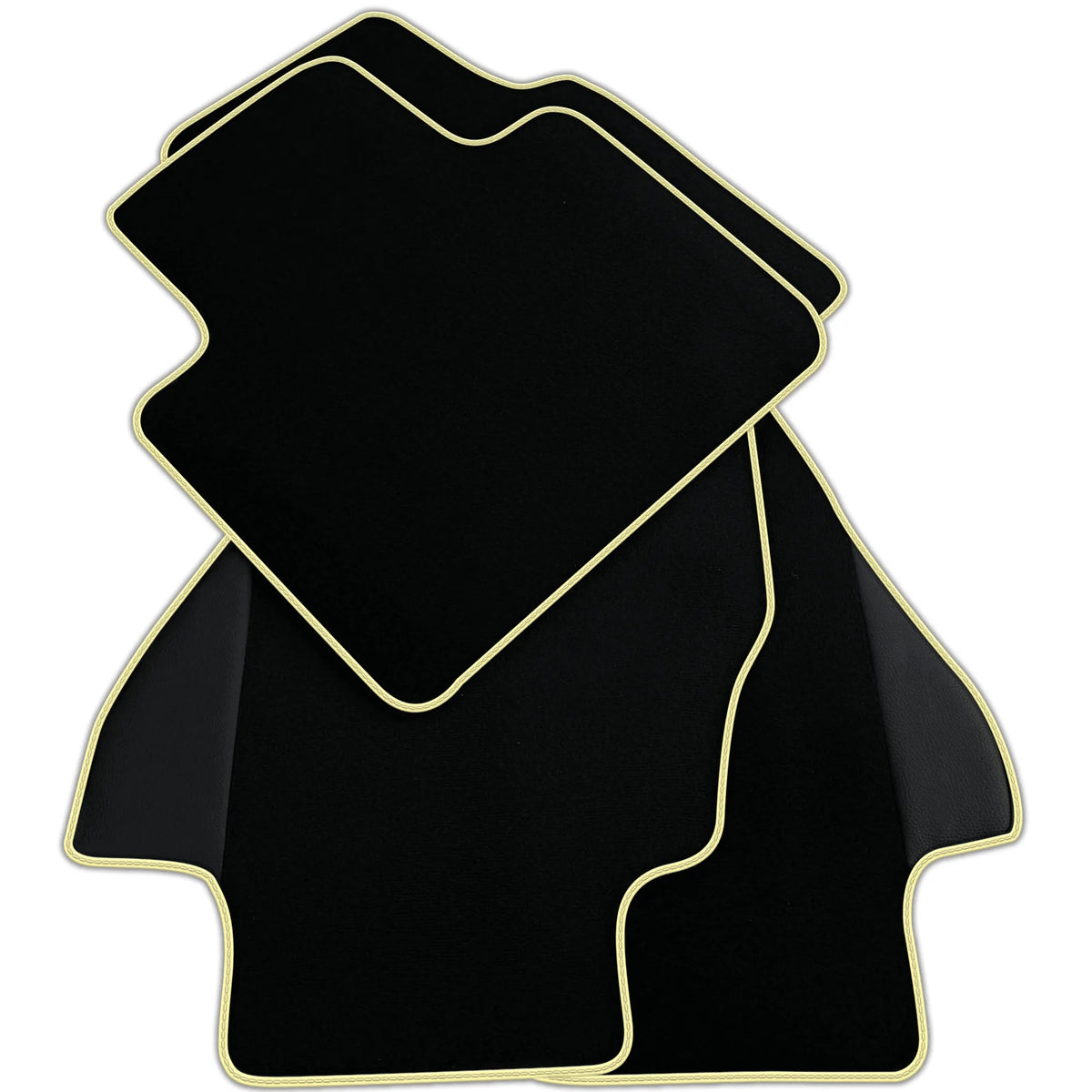 Custom Black Floor Mats for Ferrari Dino 308 GT4 (1973-1979) with Leather