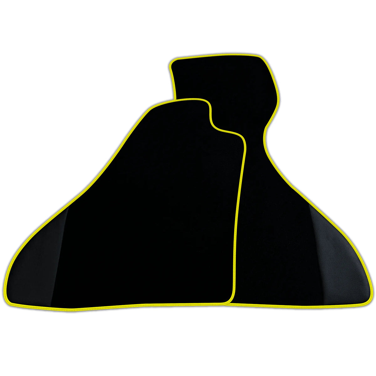 Custom Black Floor Mats for Ferrari Mondial Convertible (1983-1993) with Leather