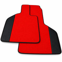 Custom Red Floor Mats for Lamborghini Huracan STO With Black Leather Red Sewing