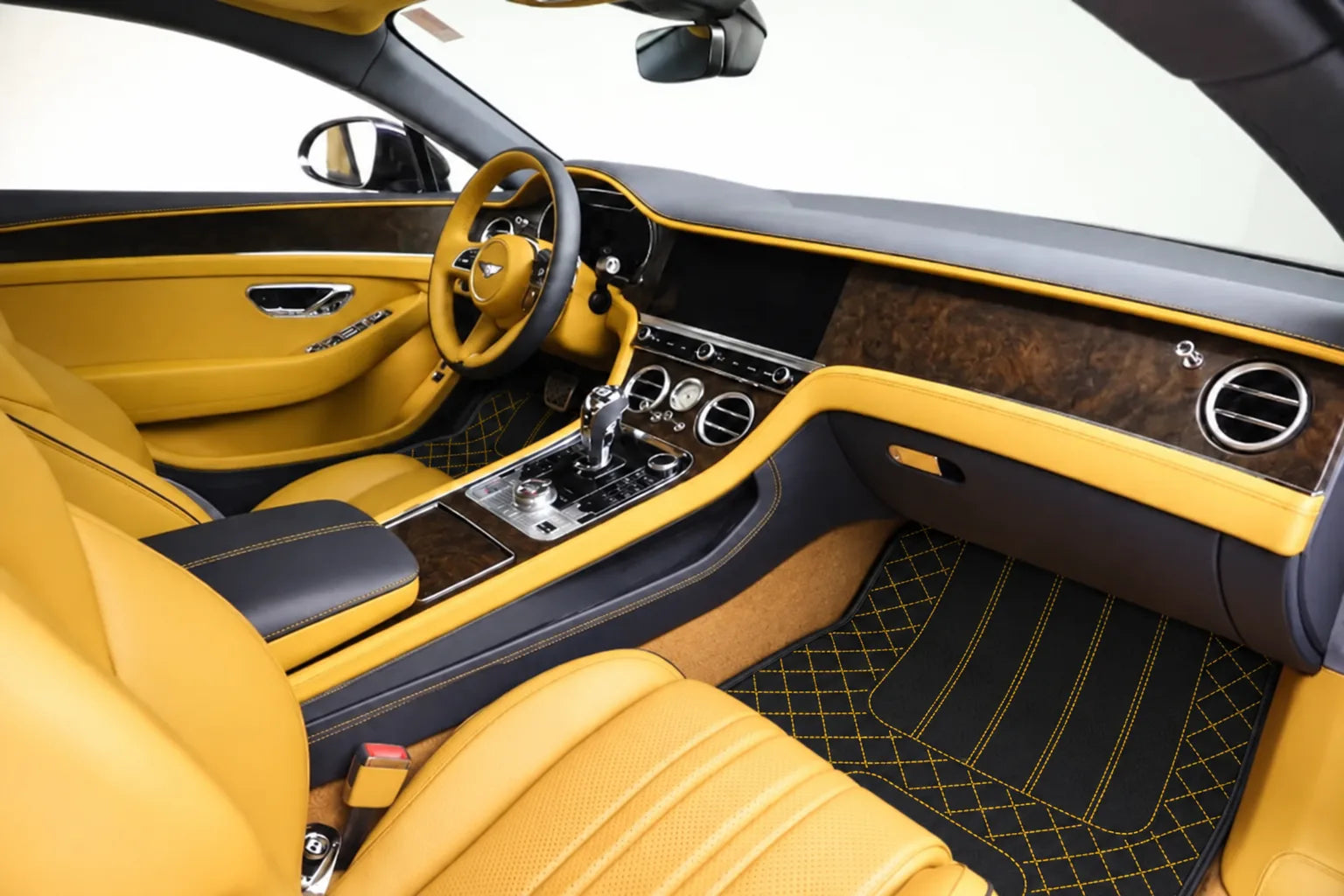Customizable Leather Floor Mats with AW1 Pattern for Bentley Continental GT (2018-2023) inside the vehicle