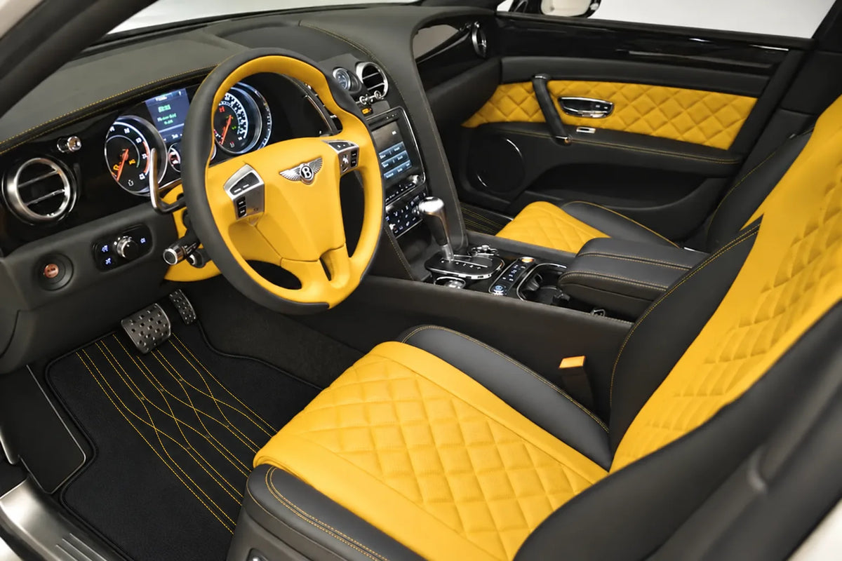 Customizable Leather Floor Mats with AW33 Pattern for Bentley Flying Spur (2013-2019) inside the vehicle