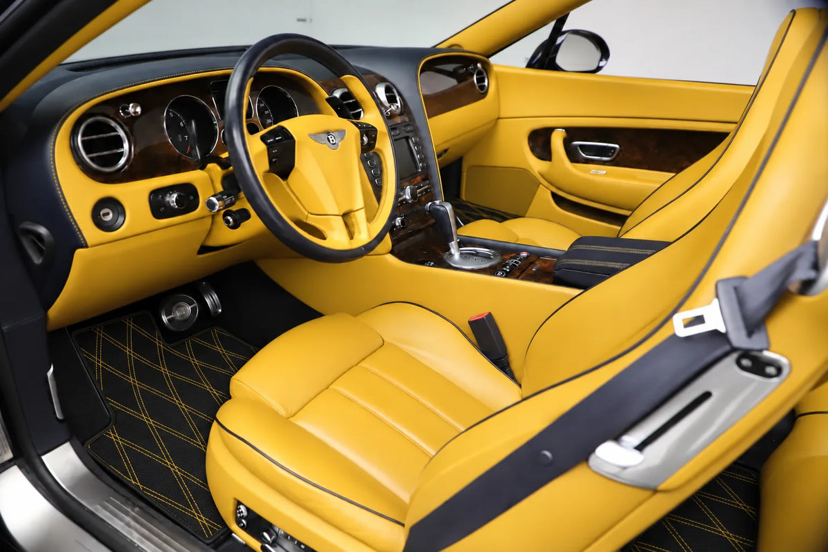 Customizable Leather Floor Mats with AW34 Pattern for Bentley Continental GTC (2011-2018) inside the vehicle